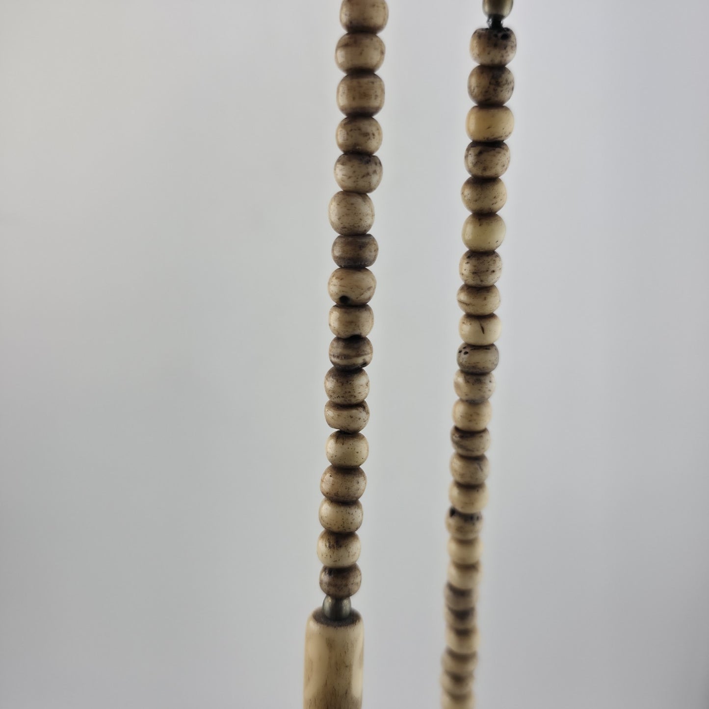 Tribal Necklace Tibetan dZi African Batik Beads Vintage 30in