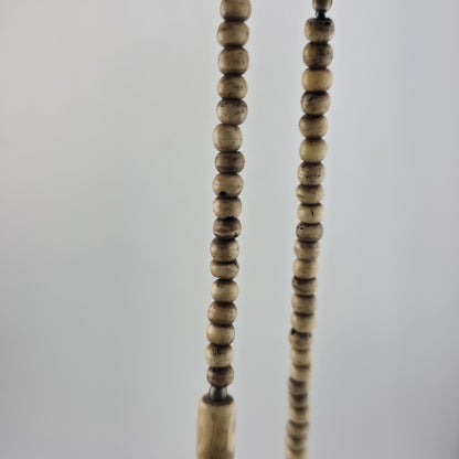 Tribal Necklace Tibetan dZi African Batik Beads Vintage 30in