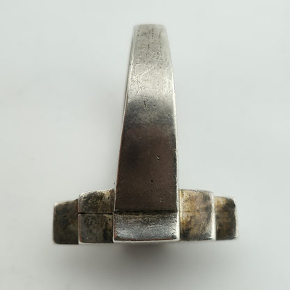 Sterling Silver Ring Mid Century Brutalist Abstract Native M.R Mexico Size 8