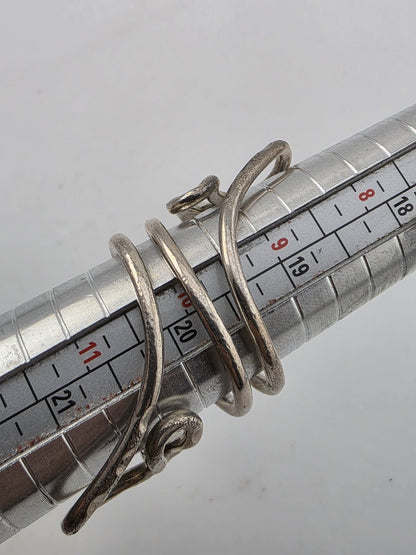 Fine Silver 950 Wire Wrap Ring Artisan Hammered Handmade Jewelry Size 10 Vintage