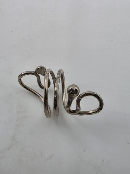 Fine Silver 950 Wire Wrap Ring Artisan Hammered Handmade Jewelry Size 10 Vintage