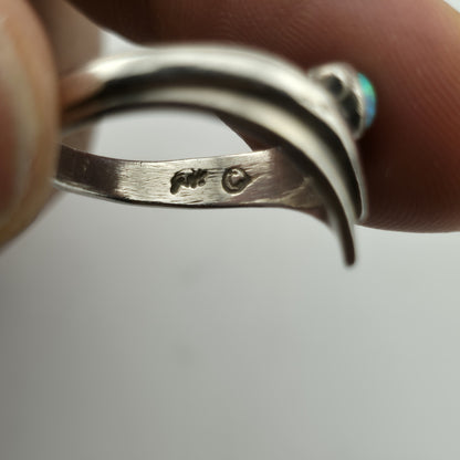 925 Sterling Silver V Shape White Lab Opal Silver Chevron Rings 8.25