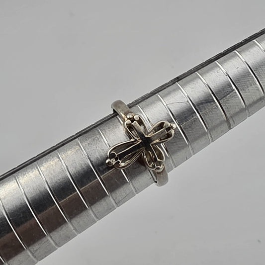 sterling silver Ring filigree cross Size 7 Religious Jesus Christianity 925 VTG