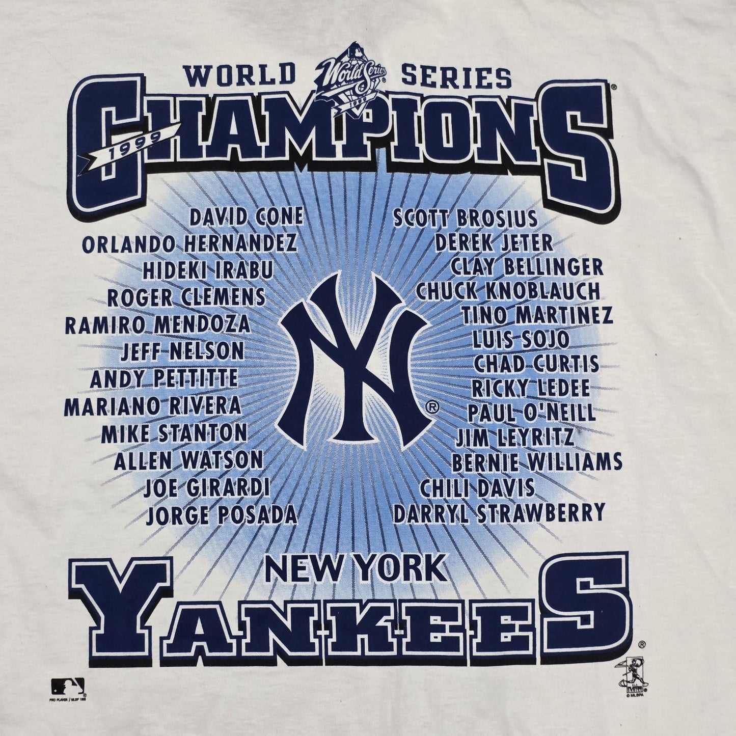 1999 World Series New York Yankees Shirt Mens 2XL White Double Sided Vintage
