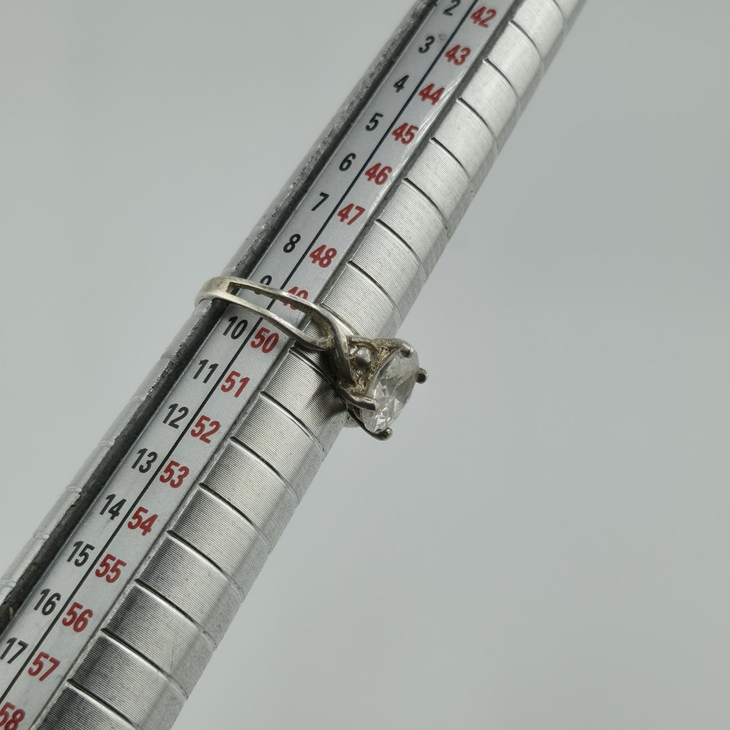 Ring White stone Sterling Silver 925. Womens Jewelry size 5.25 Vintage