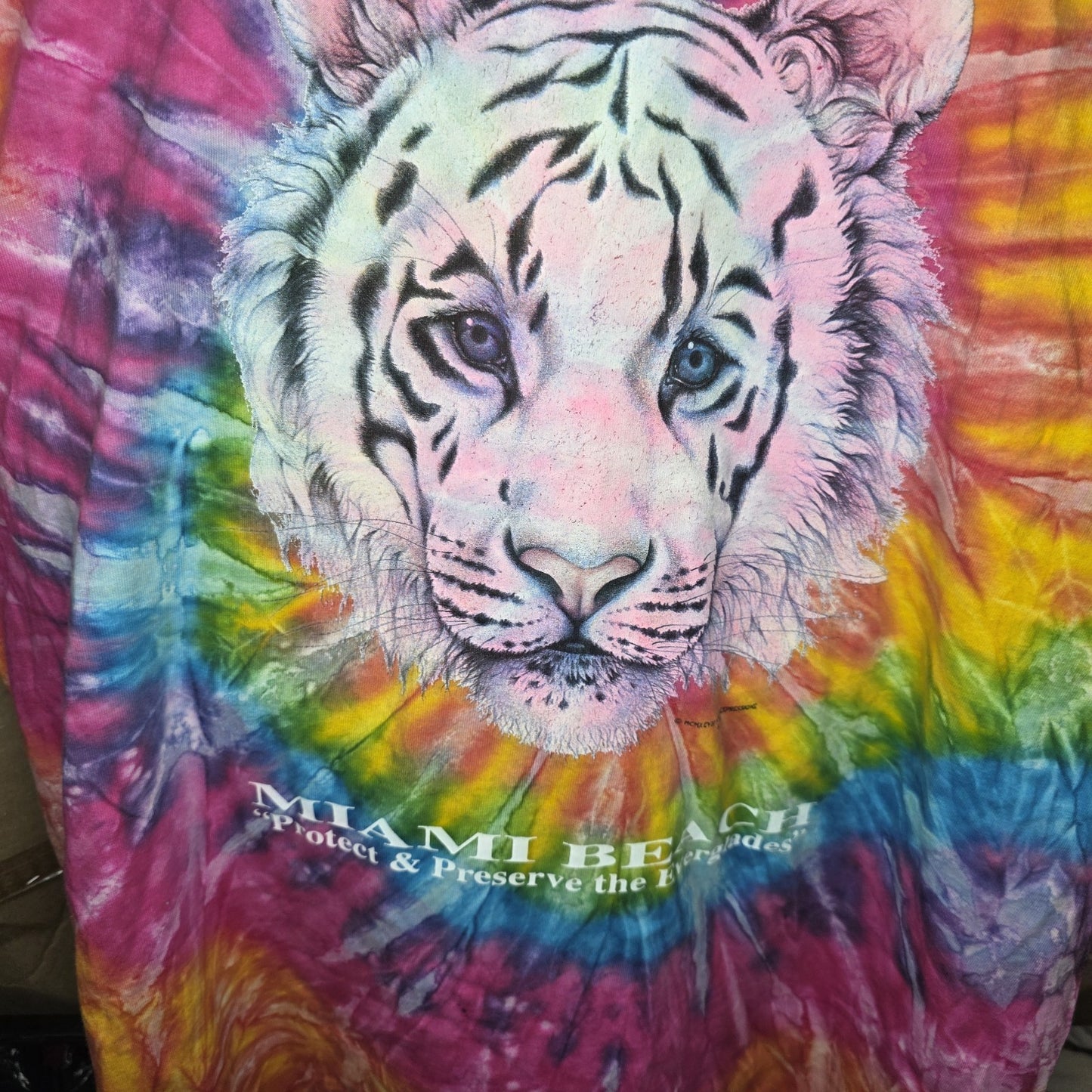 Tie Dye Shirt Mens Large miami beach protect preserve the everglades ONEITA VTG