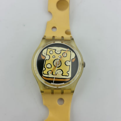 Swatch Watch Special Edition Cheesy Toast GK304 Swiss Cheese New Battery Vintage