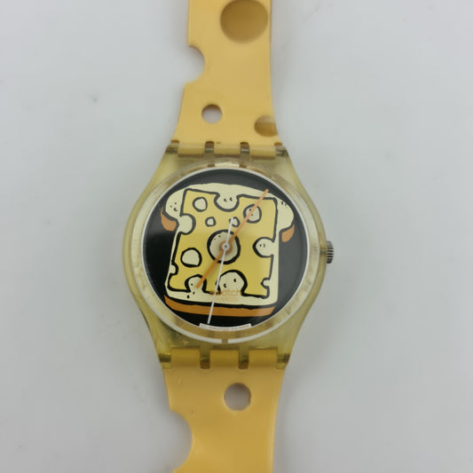 Swatch Watch Special Edition Cheesy Toast GK304 Swiss Cheese New Battery Vintage