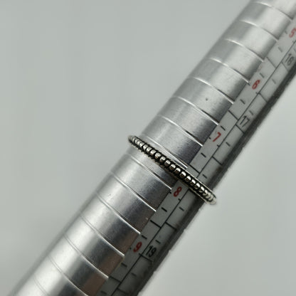 sterling Silver Ring 925 Art Deco Carved Dainty Stackable Minimalist 7.76