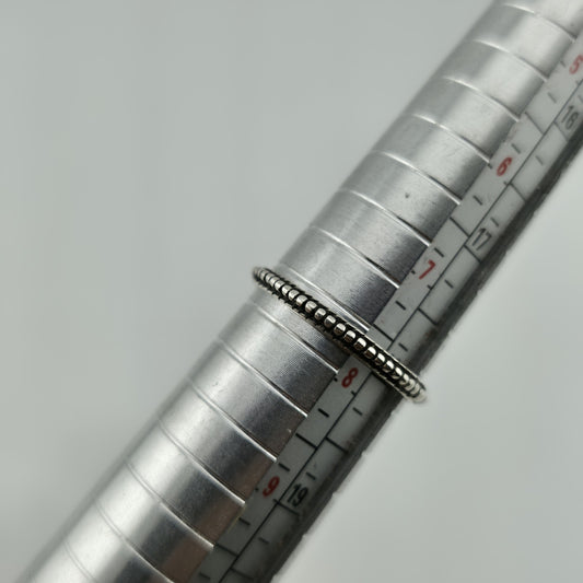 sterling Silver Ring 925 Art Deco Carved Dainty Stackable Minimalist 7.76