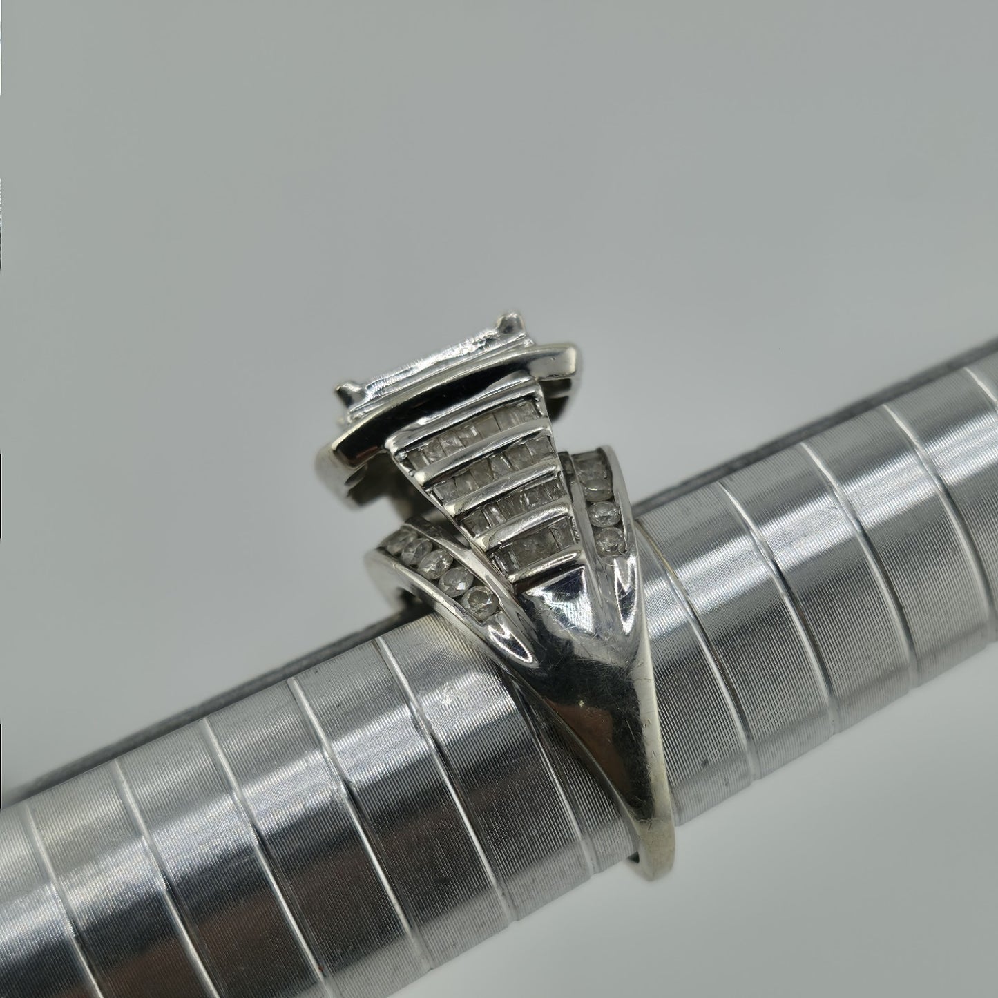 3 CT Diamond 10K Whit Ring Wedding Anniversary Princess cut Diamond Women 7