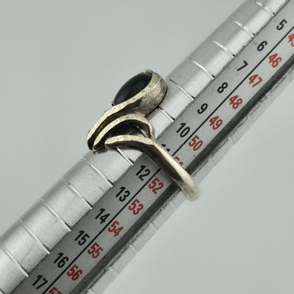 COLEMAN CO Sterling Silver And 12K Yellow, Rose Gold Natural Black Onyx 5.50 VTG