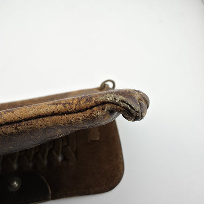 Purse Tiny Crossbody Sandalwood Cowhide Leather made in Brazil Vintage Worn 5x5