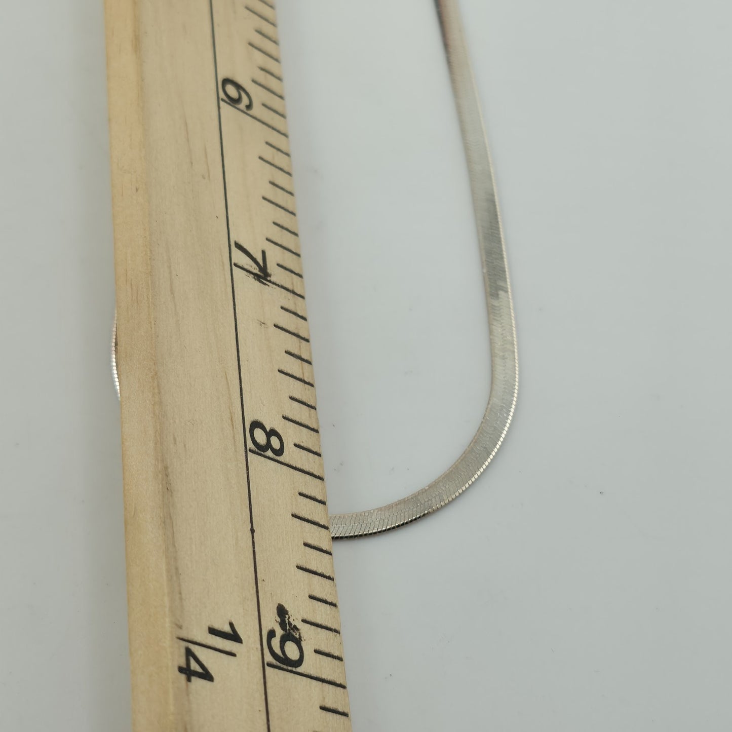 Italy 925 Sterling Silver Herringbone Chain 17” 3mm Lobster Clasp Necklace