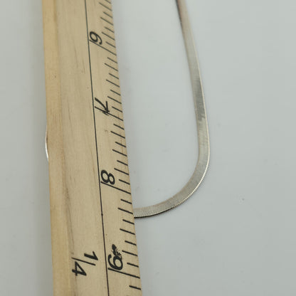 Italy 925 Sterling Silver Herringbone Chain 17” 3mm Lobster Clasp Necklace