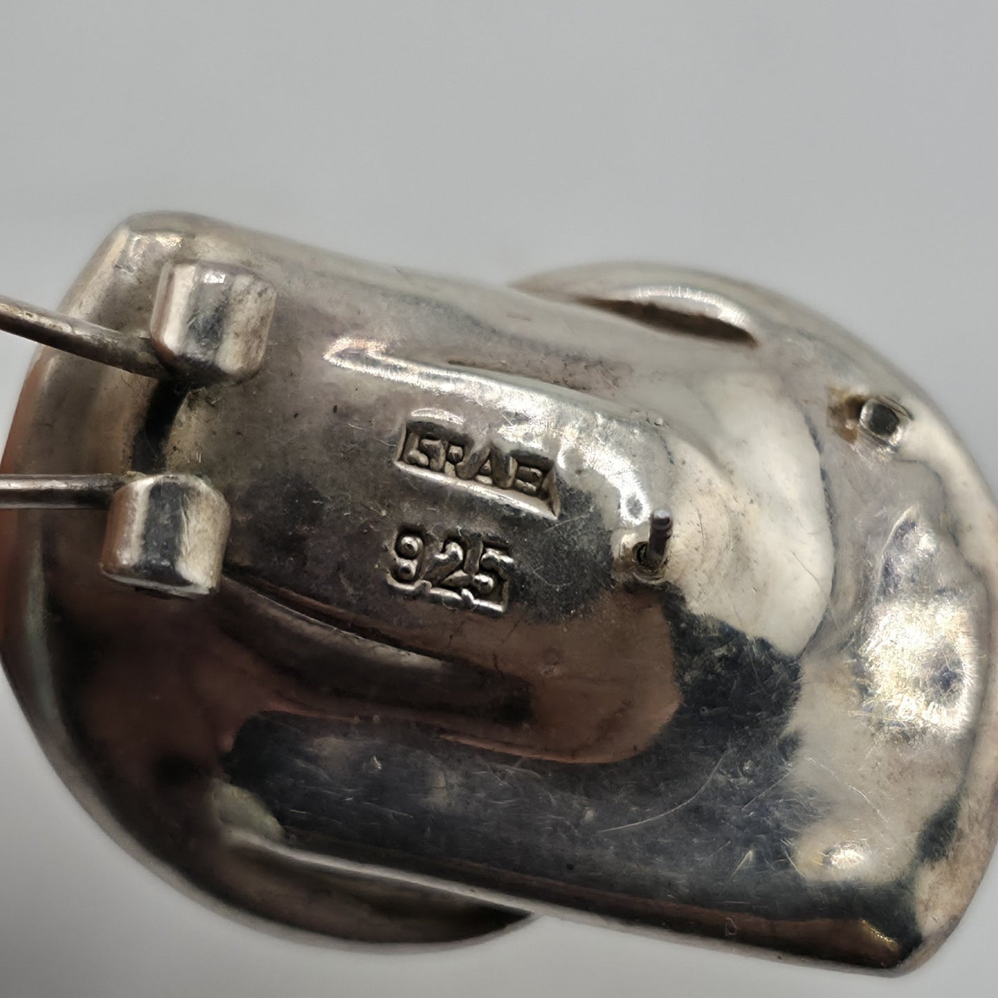 Sterling Silver Earrings 925 Israel Puff Hollow Abstract Vintage Rare