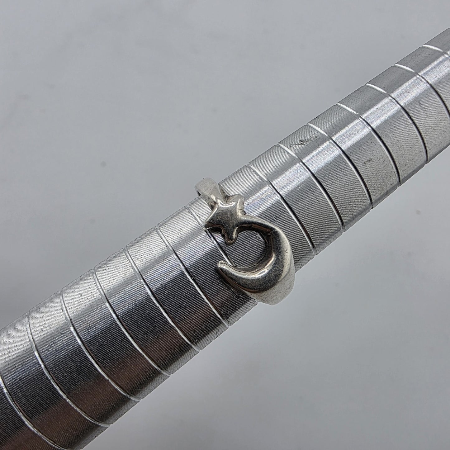 Sterling Silver 925 Crescent Moon Star Islam Symbol Ring Size 6.75