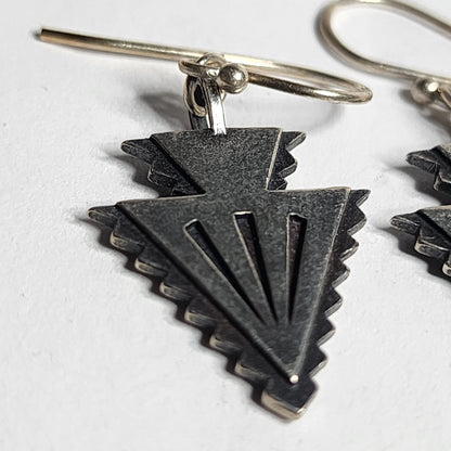 925 Sterling Silver Earrings Arrow Heads Tested Native American Jewelry