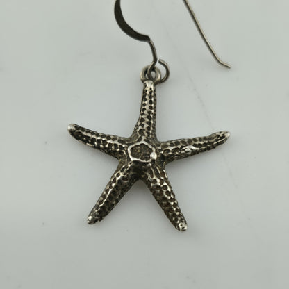 Starfish Earrings 925 Sterling Silver Dangle Drop Nautical Ocean Jewelry