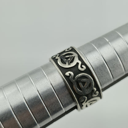 Vintage Sterling Silver Ring Native Mexico Size 8.5