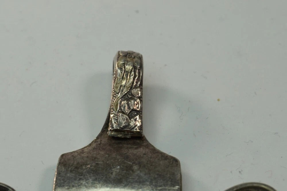 Hand Made Silverware Pendant 925 Sterling Silver Abstract Art 23.5g Vintage Fork