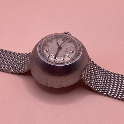 Timex Electric Domed Watch Women 30mm Silver Tone Mesh Band New Battery Vintage