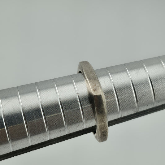 Sterling Silver Ring 5.5 Modernist Mid Century Square Band 925 Patina