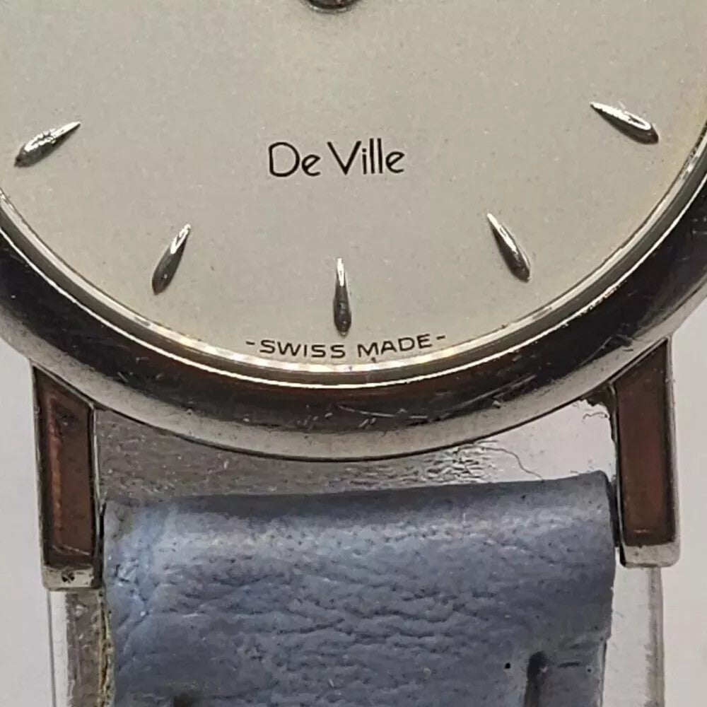 Omega Watch De Ville 5951111 22mm Womens Silver Light Blue Analog 13 Jewels