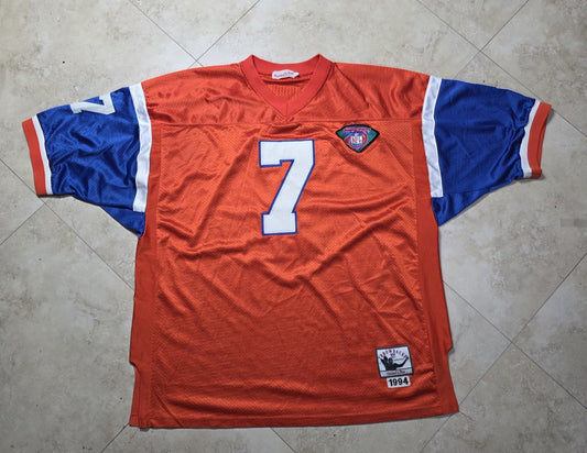 Mitchell & Ness Throwbacks John Elway #7 Denver Broncos 1994 Jersey Size 54