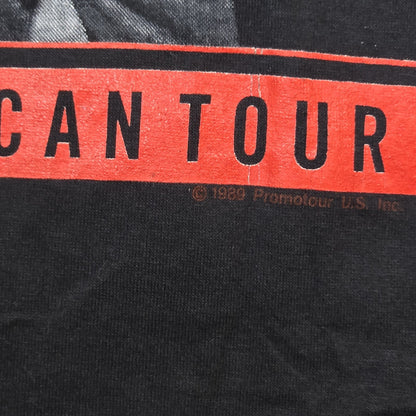 Vintage 1989 Rolling Stones Steel Wheels Tour Shirt Mens Medium Black 50/50 USA Brockum