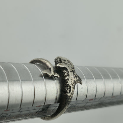Ring Sterling Silver Ring Wrap Around Whale Artisan Size adjustable 925