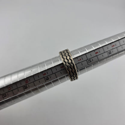 Sterling Silver 925 Ring Artisan Tribal Band Size 7.50 Rare