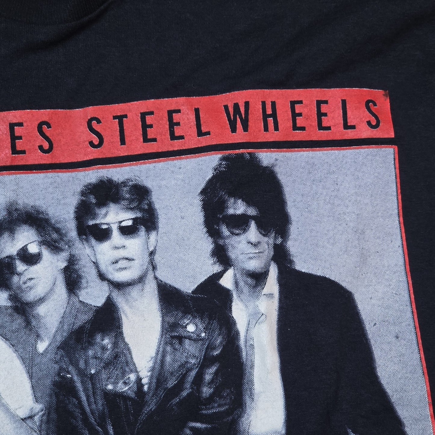 Vintage 1989 Rolling Stones Steel Wheels Tour Shirt Mens Medium Black 50/50 USA Brockum