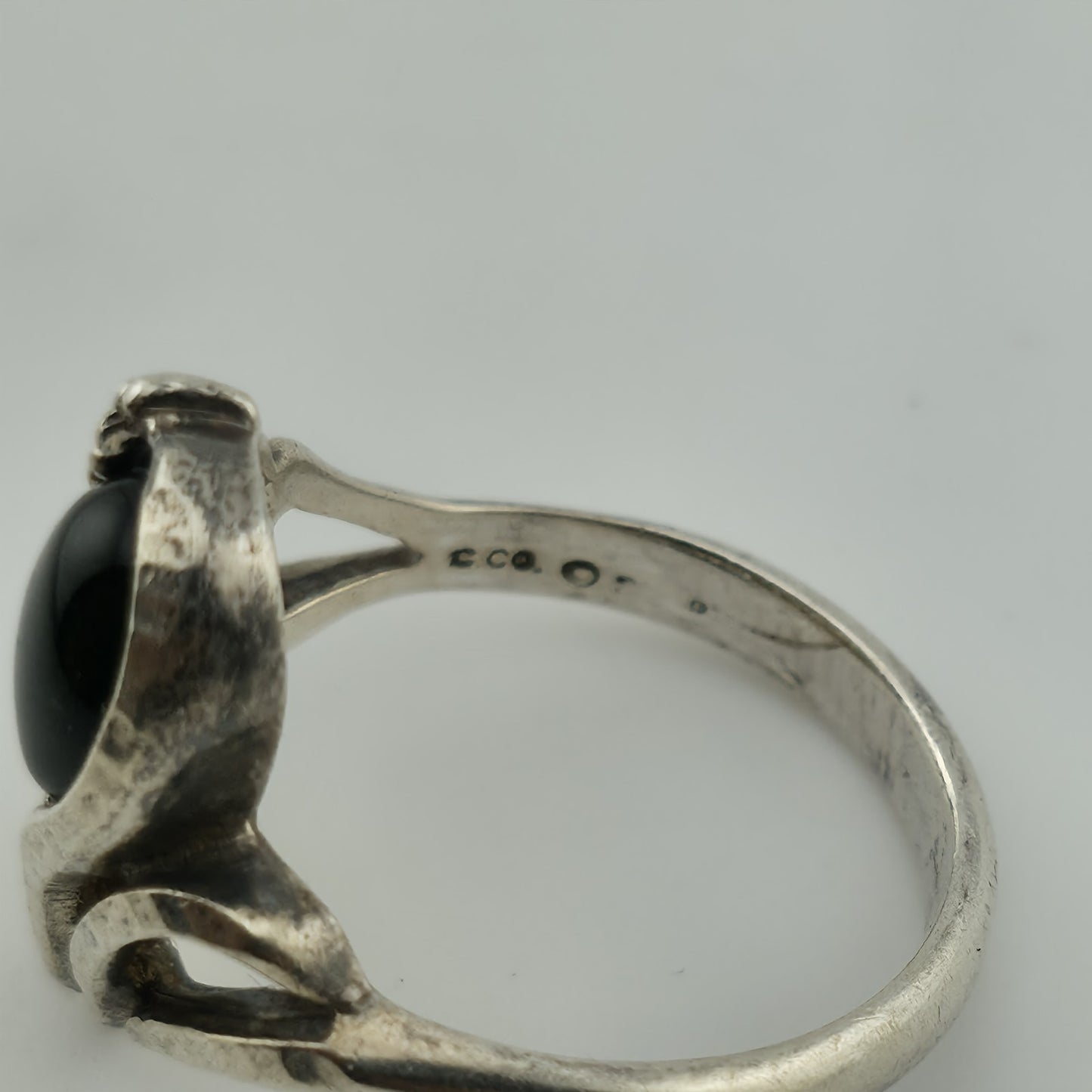 COLEMAN CO Sterling Silver And 12K Yellow, Rose Gold Natural Black Onyx 5.50 VTG