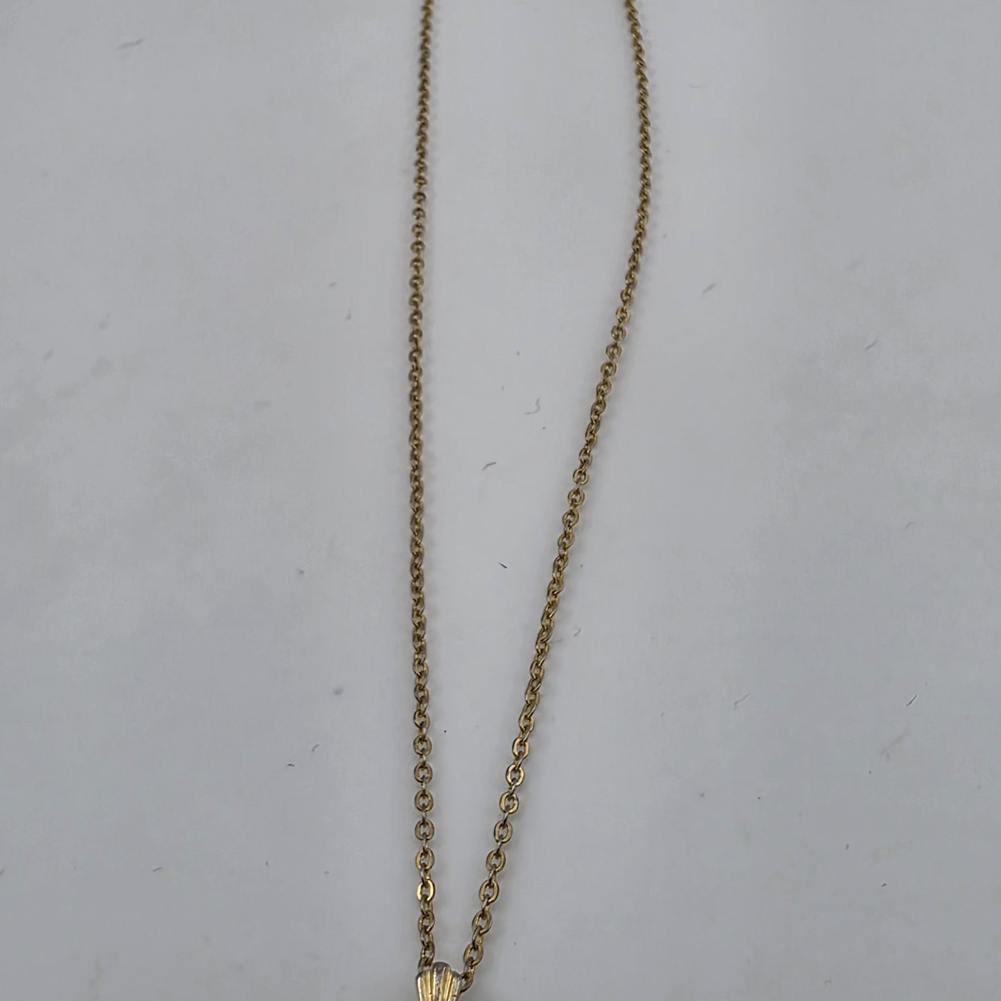 STERLING SILVER HEART Love PENDANT 925 W/ Gold Tone  CHAIN NECKLACE ICM