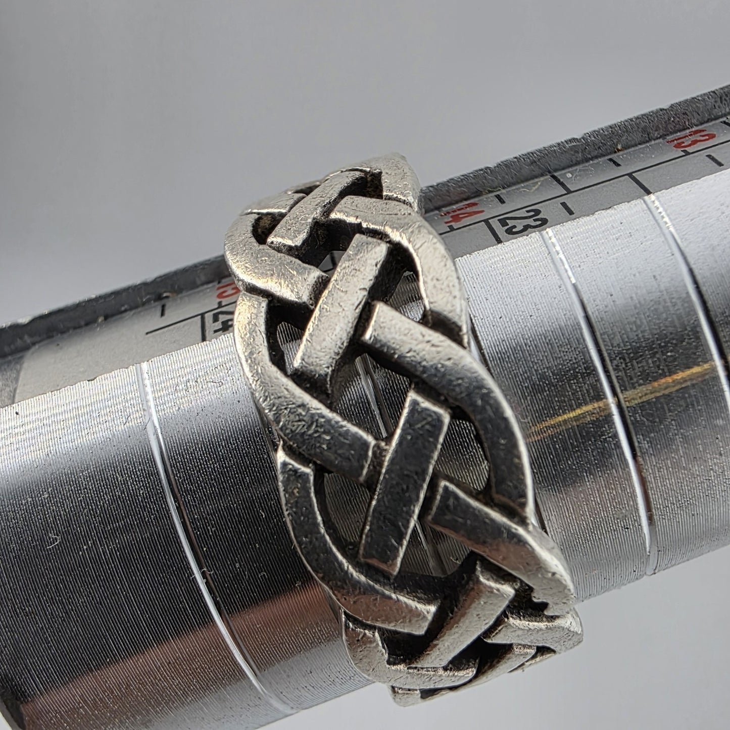 Celtic Tribal Band Ring Solid Sterling Silver 925 Size 14.5