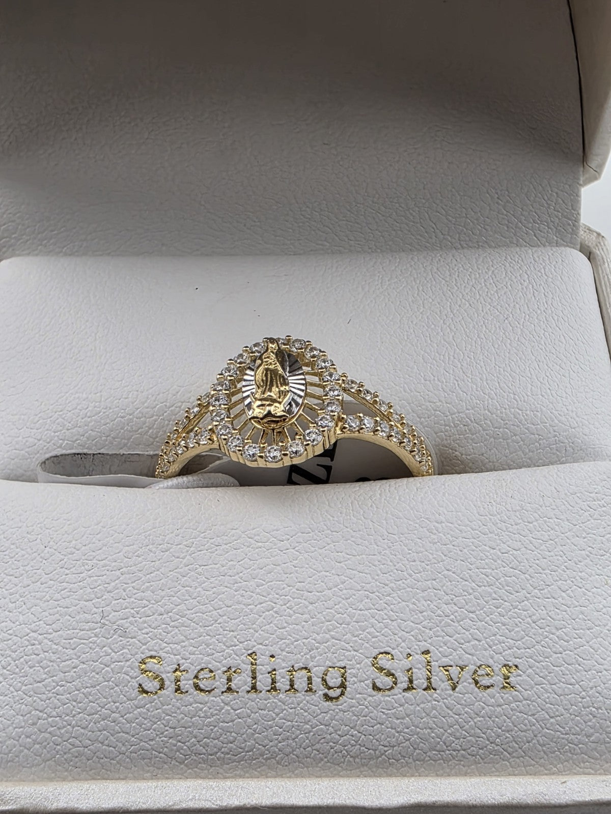 Cynthia Rowley Sterling Silver 925 Madonna Ring 8 Catholic Christian Oval Sm New