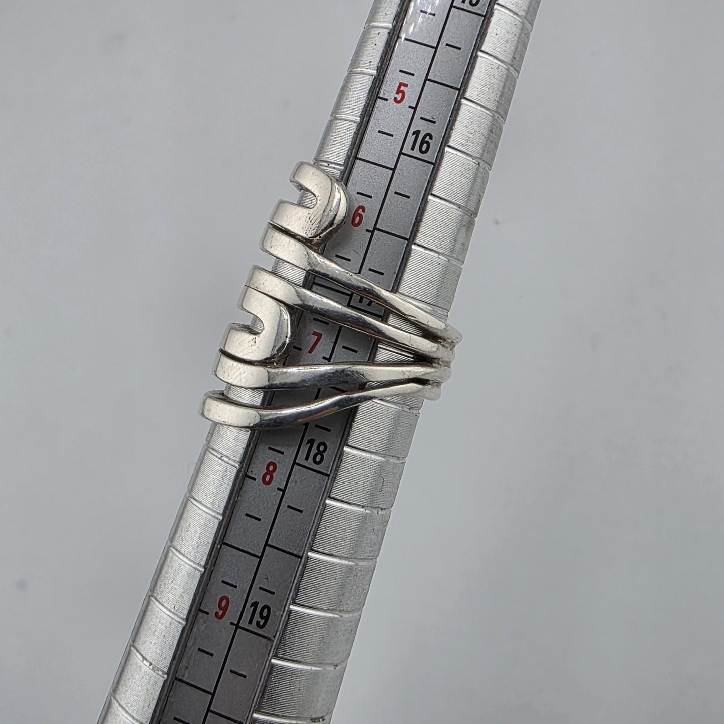 Silpada Ring Heavy Sterling Silver Bold MODERN MAZE 1" Wide Size 7 Retired