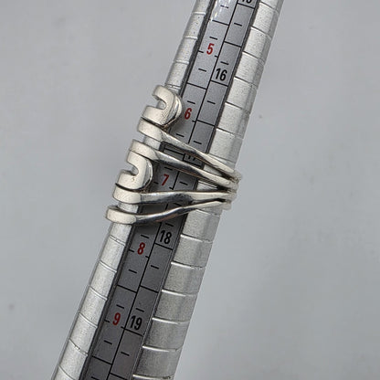 Silpada Ring Heavy Sterling Silver Bold MODERN MAZE 1" Wide Size 7 Retired