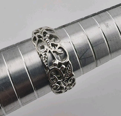Sterling Silver Ring Open Band Filigree Beautiful Floral 925  Sizes 7