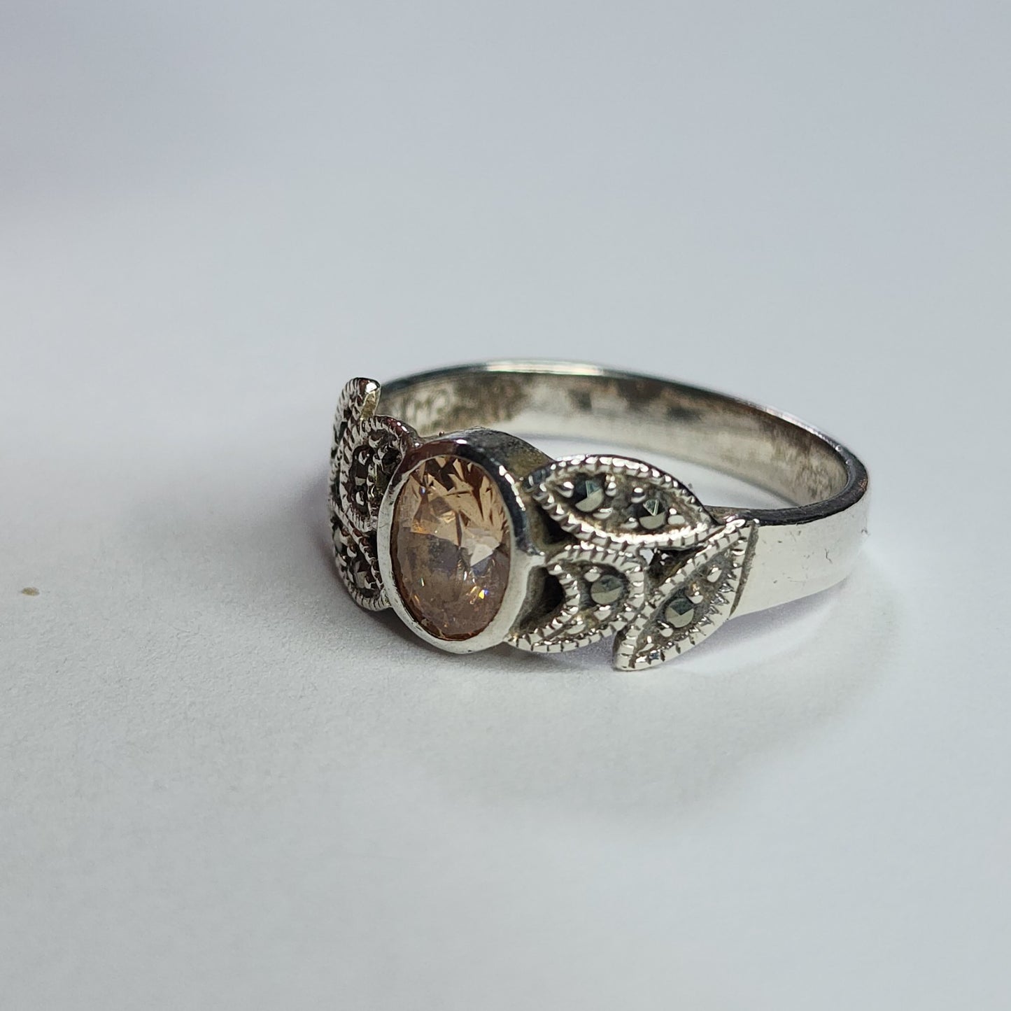 925 Sterling Silver Ring Citrine .925 Size 8