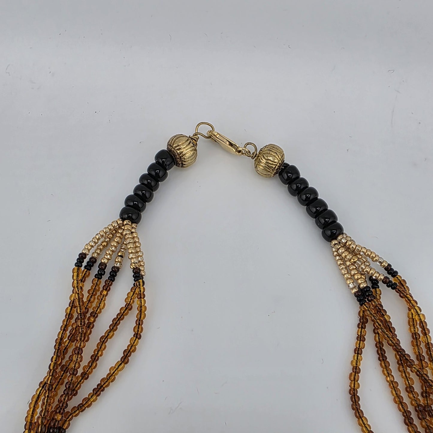 Necklace Glass Plastic Beaded Gold Filled Lobster Clasp 28in Vintage
