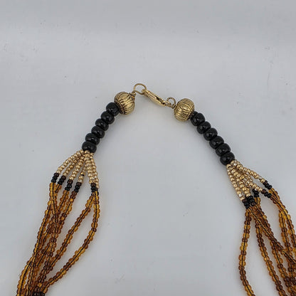 Necklace Glass Plastic Beaded Gold Filled Lobster Clasp 28in Vintage