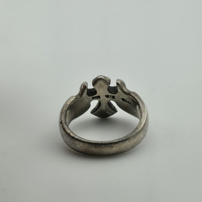 Sterling Silver Ring Gothic Cross Religious  Heavy 10g Size 9.75 Vintage Punk