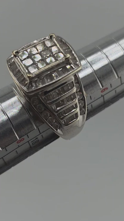 3 CT Diamond 10K Whit Ring Wedding Anniversary Princess cut Diamond Women 7