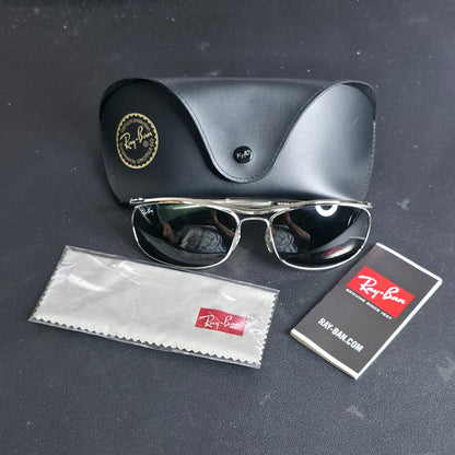 Ray-Ban Olympian I Deluxe RB3119M 003/31 Sunglasses Silver 62-18 With Case
