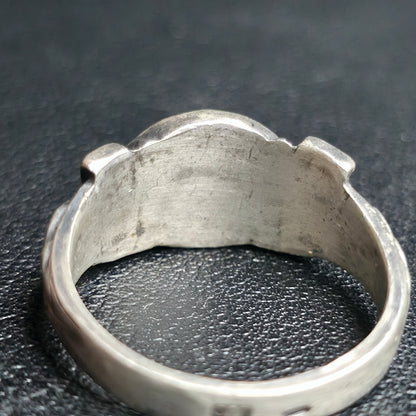 Vintage Third Reich SA Feldherrnhalle Honor Ring .900 Silver Wolfsangel 11
