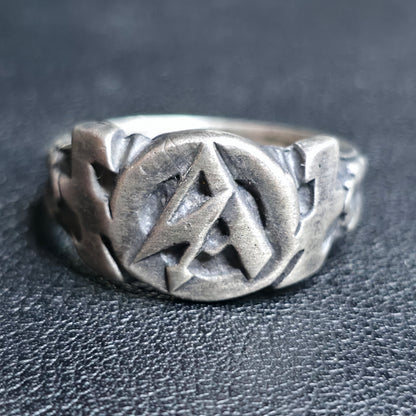 Vintage Third Reich SA Feldherrnhalle Honor Ring .900 Silver Wolfsangel 11