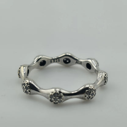 Pandora Pave LovePods Ring Size 9 Sterling Silver CZ Modern Designer 925 ALE