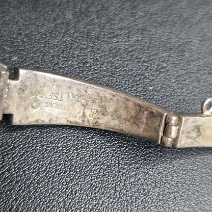 Earl Plummer Navajo Sterling Silver Opal Inlay Watch Bracelet Native American